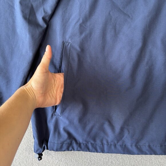 New Balance Lightweight Windbreaker Mens S Jogging Jacket Navy Running Hooded - Picture 6 of 16